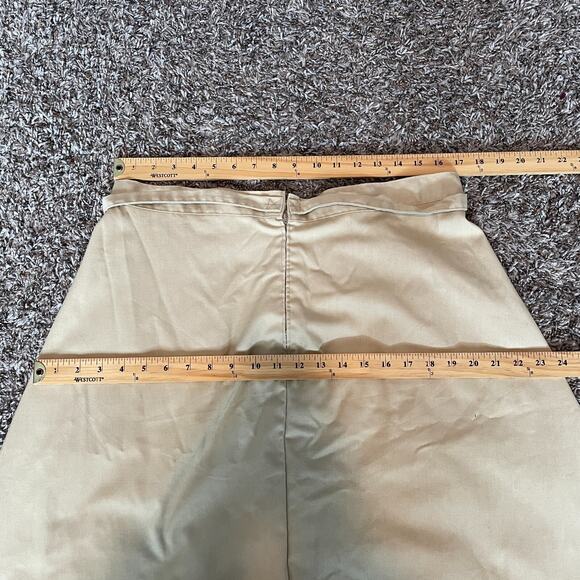 Vintage Wrangler Skirt Size 14 Khaki Tan A Line Midi High Rise Minimalist Retro - Picture 14 of 16